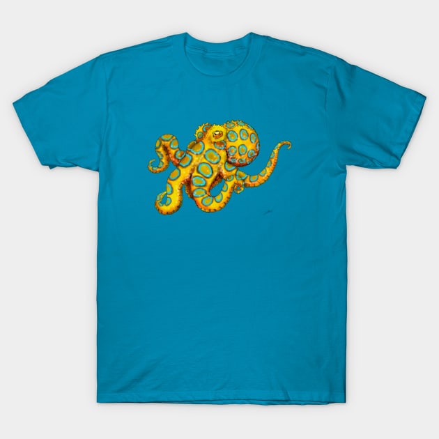 Blue-ringed octopus T-Shirt by lucamendieta